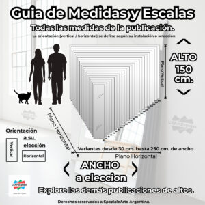 Espejo Cuerpo Entero - Ancho a Elección x 150 cm de Alto - PEGAR con Silicona