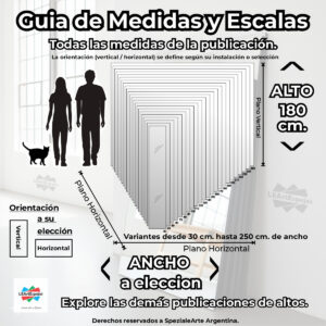 LEArtEspejos - Medidas y Escalas - 180cm Espejo Cuerpo Entero - Ancho a Elección x 180 cm de Alto - PEGAR con Silicona