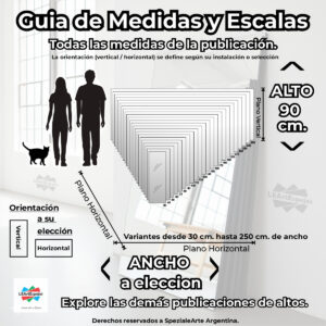 LEArtEspejos - Medidas y Escalas - 90cm Espejo para Baño - Ancho a Elección x 90 cm de Alto - PEGAR con Silicona