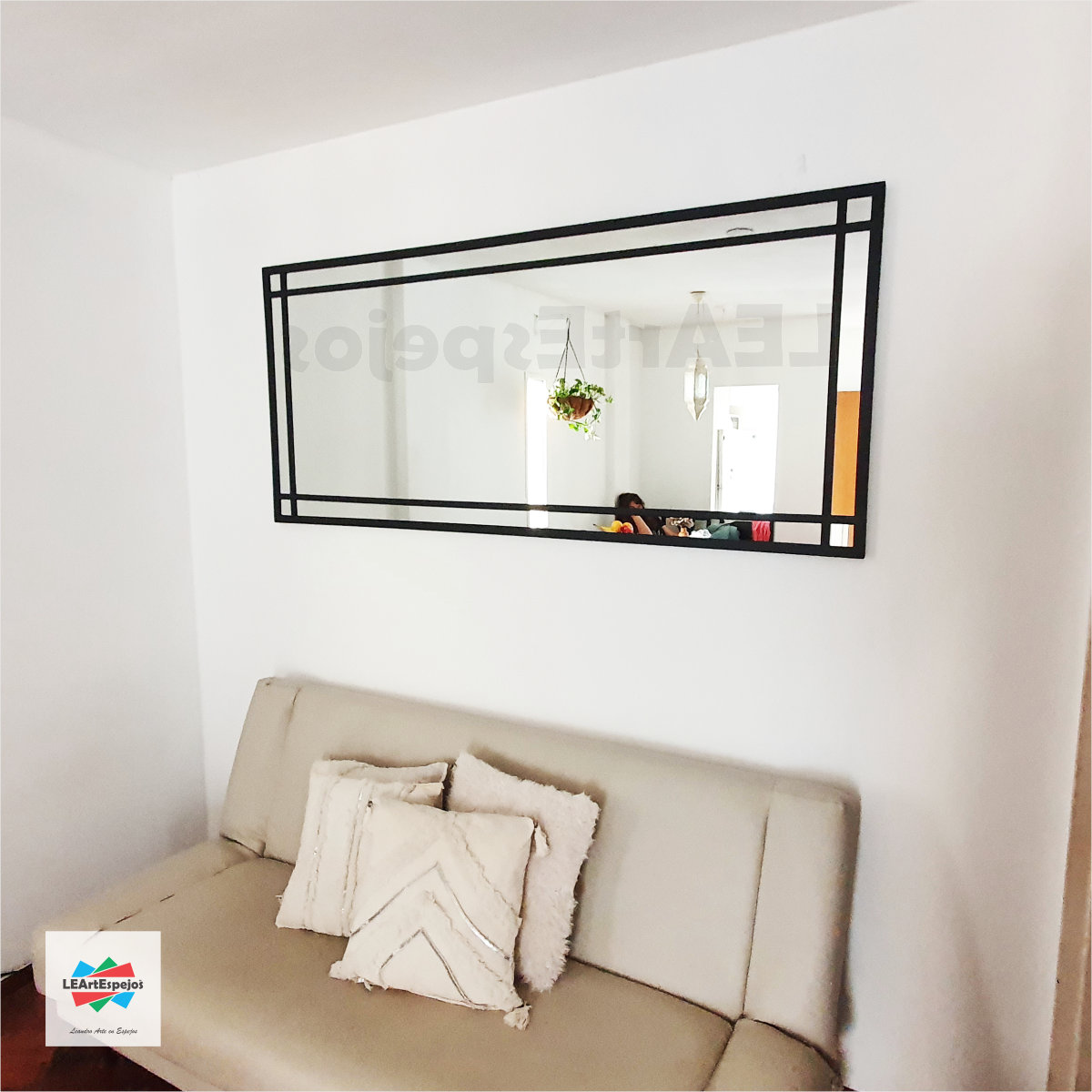 Espejo Hierro Repartido LEArtEspejos 0007 Espejo Horizontal Marco Hierro Repartido - Ancho x Alto desde 140 x 60 cm. hasta 180 x 120 cm. - Linea intermedia - Fabricacion a Medida <p style="color: #737373; font-size: 13px; font-family: sans-serif; margin-bottom: 5px;">Nuevo | +5 vendidos</p>
