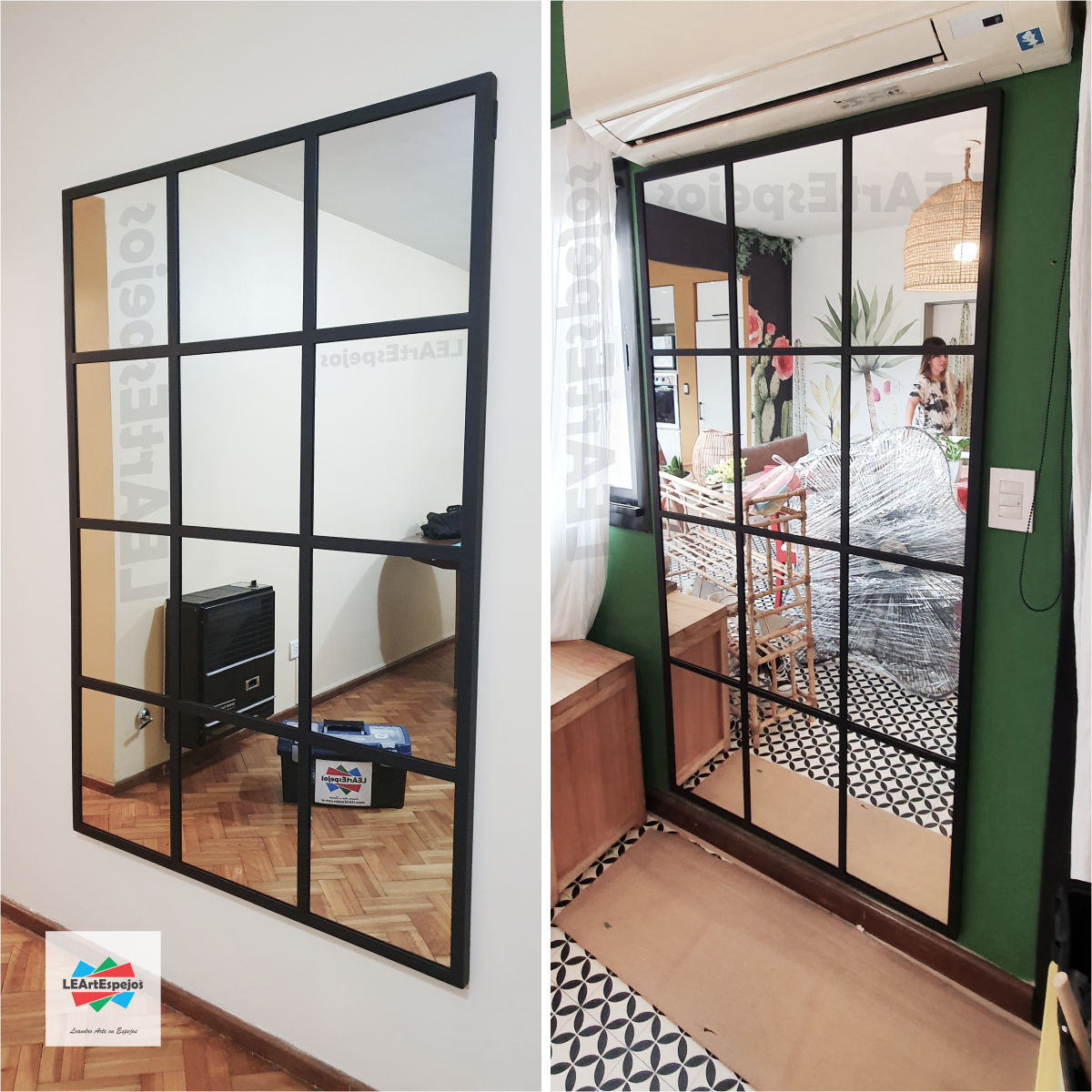 Espejo Vertical Marco Hierro Repartido - Ancho x Alto desde 60 x 150 cm. hasta 120 x 180 cm. - Linea intermedia - Fabricacion a Medida <p style="color: #737373; font-size: 13px; font-family: sans-serif; margin-bottom: 5px;">Nuevo  |  +6 vendidos</p>