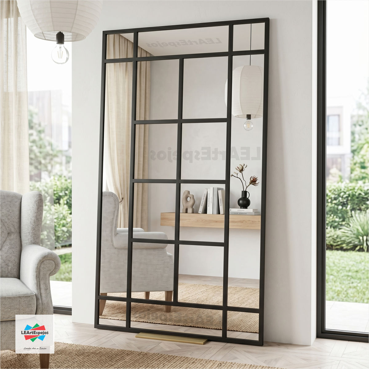 Espejo Vertical Marco Hierro Repartido - Ancho x Alto desde 60 x 150 cm. hasta 120 x 180 cm. - Linea intermedia - Fabricacion a Medida <p style="color: #737373; font-size: 13px; font-family: sans-serif; margin-bottom: 5px;">Nuevo  |  +6 vendidos</p>
