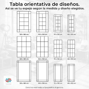 Espejo Vertical Marco Hierro Repartido - Ancho x Alto desde 60 x 150 cm. hasta 120 x 180 cm. - Linea intermedia - Fabricacion a Medida <p style="color: #737373; font-size: 13px; font-family: sans-serif; margin-bottom: 5px;">Nuevo  |  +6 vendidos</p>