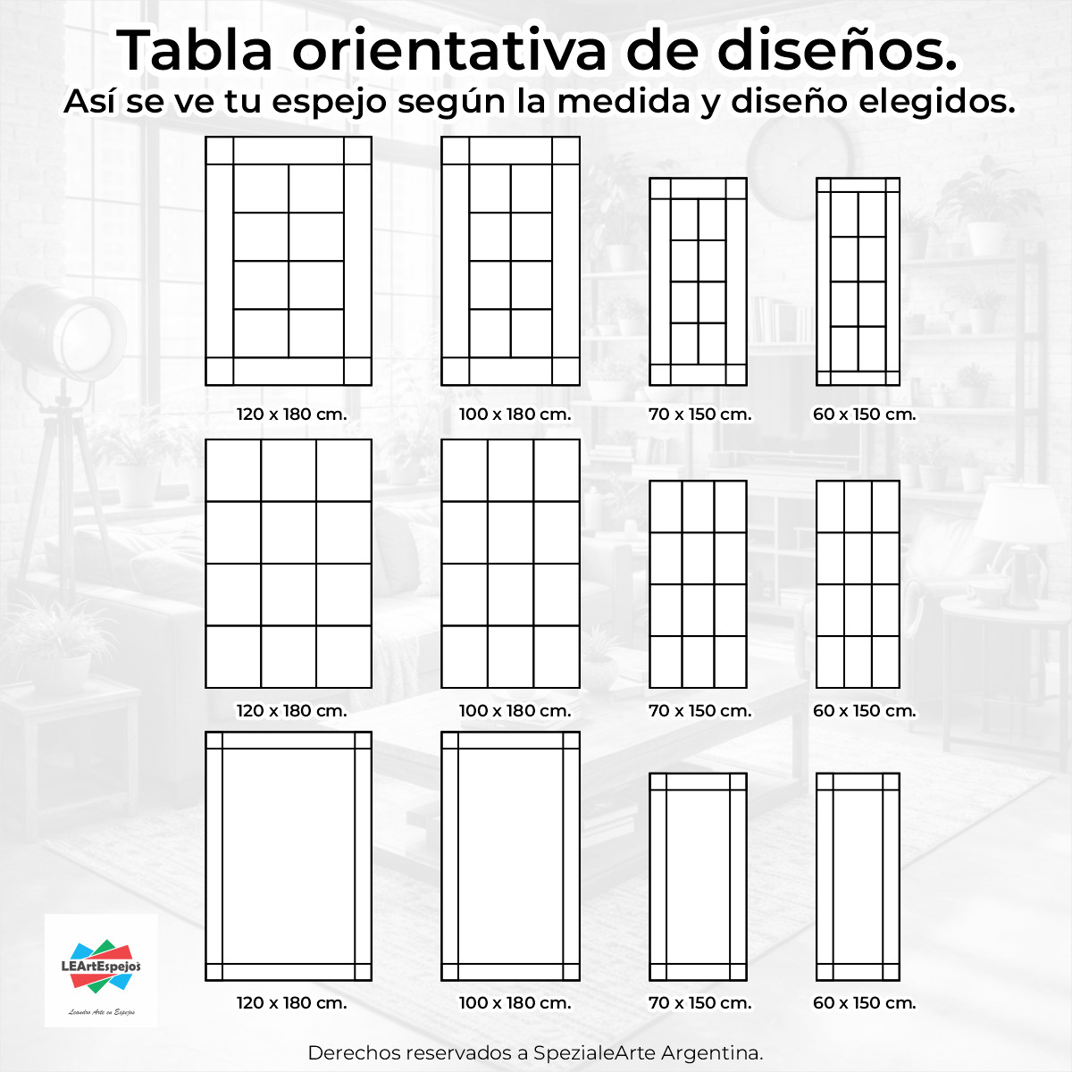 Espejo Vertical Marco Hierro Repartido - Ancho x Alto desde 60 x 150 cm. hasta 120 x 180 cm. - Linea intermedia - Fabricacion a Medida <p style="color: #737373; font-size: 13px; font-family: sans-serif; margin-bottom: 5px;">Nuevo  |  +6 vendidos</p>