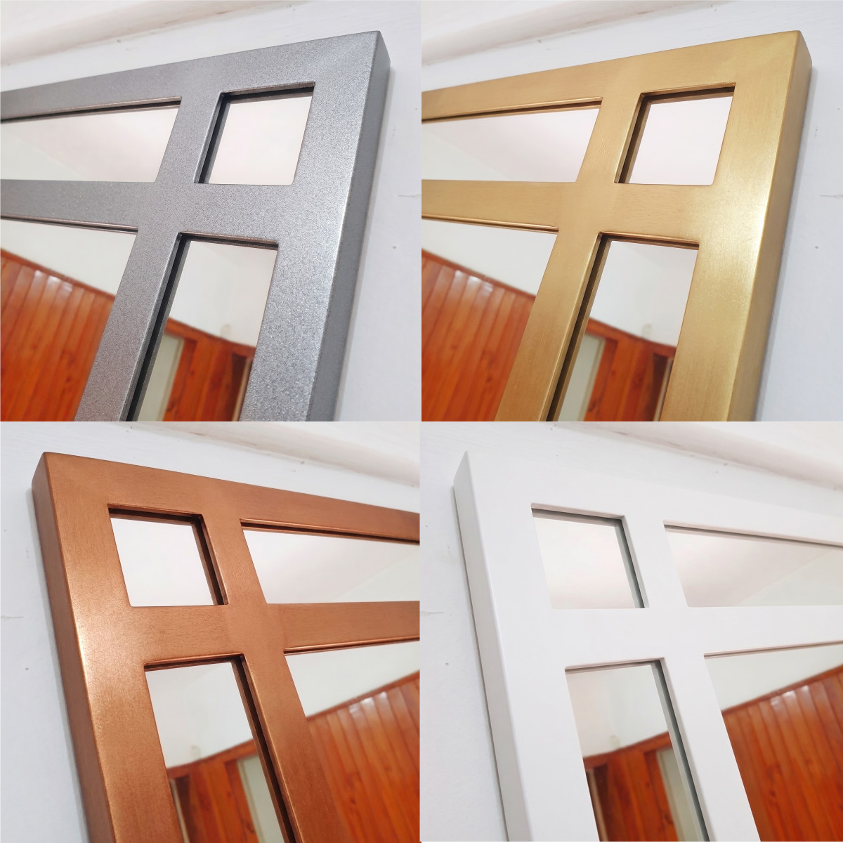 Espejo Grid Window 150 x 70 cm. Hierro Repartido Colgar Horizontal