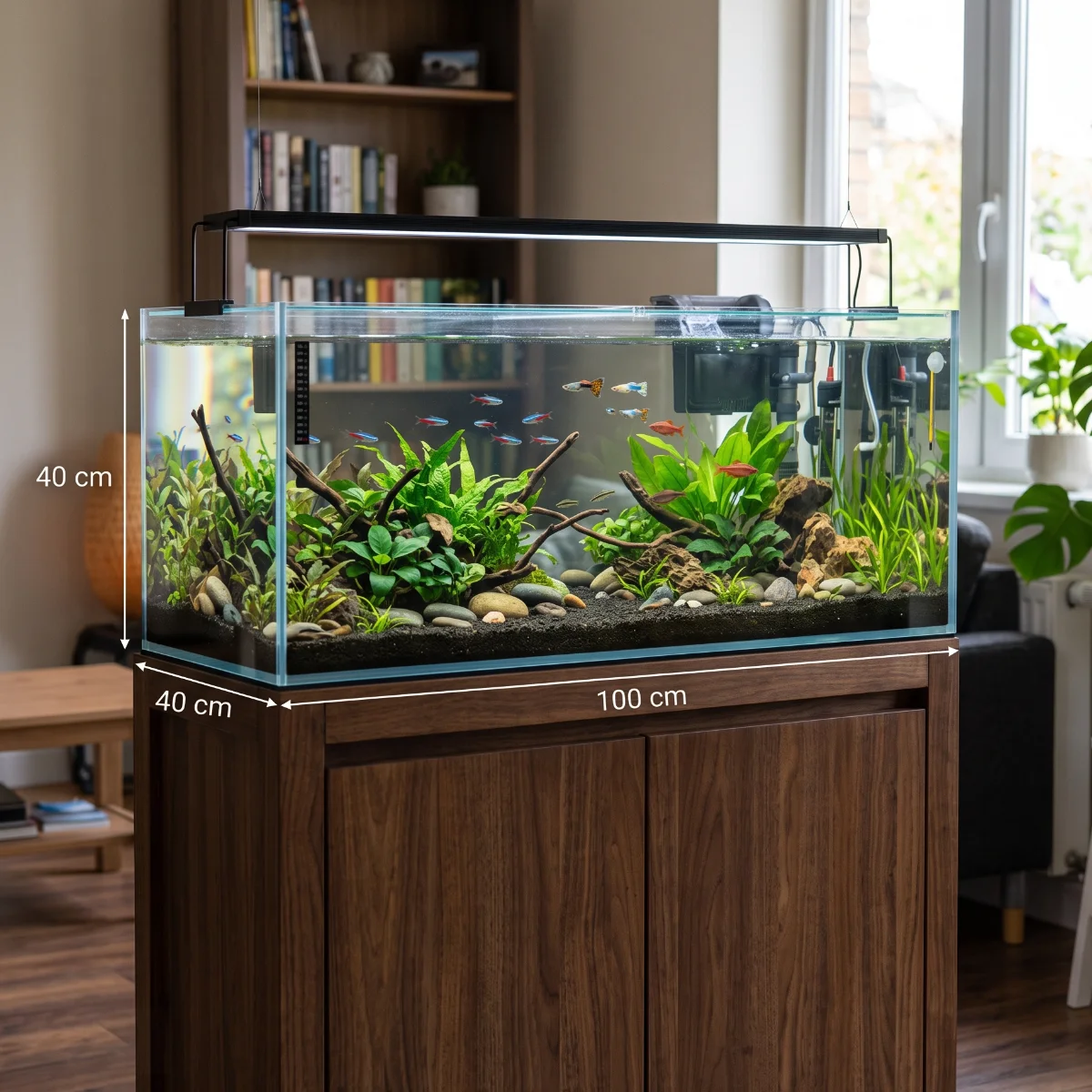 Pecera Acuario 6mm. 100 x 40 x 40 cm. + Embalaje de madera