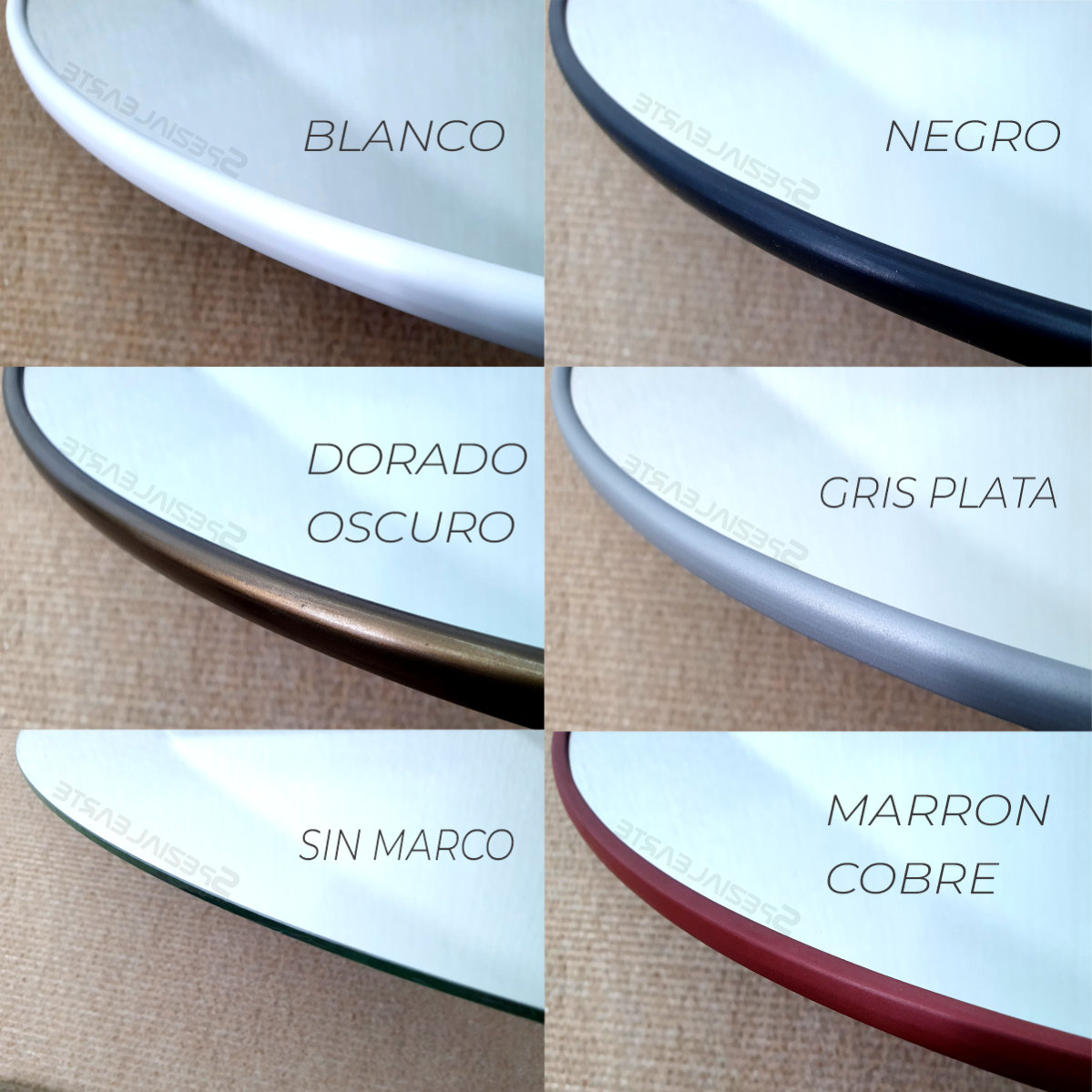Espejo Redondo 60 cm. Marco PVC Colgar