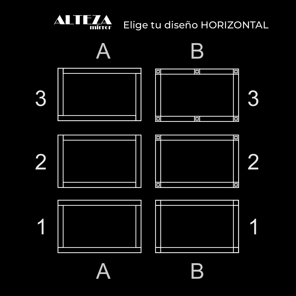 Espejo ALTEZA 250 x 100 cm. Colgar o Pegar Marco Cristal